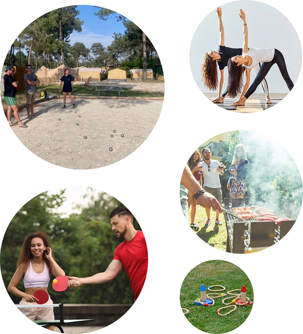 Activités de loisirs pour petits et grands et espace détente, du camping Montacabana en Gironde dans le Médoc