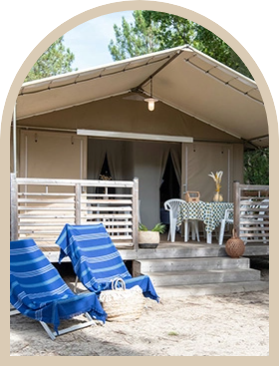 Vue d’ensemble des lodges en location au camping Montacabana